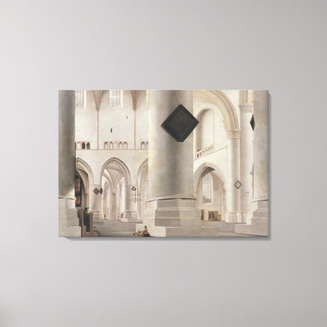 Lienzo Interior de Grote Kerk, Amsterdam, c.1637 (Anverso)