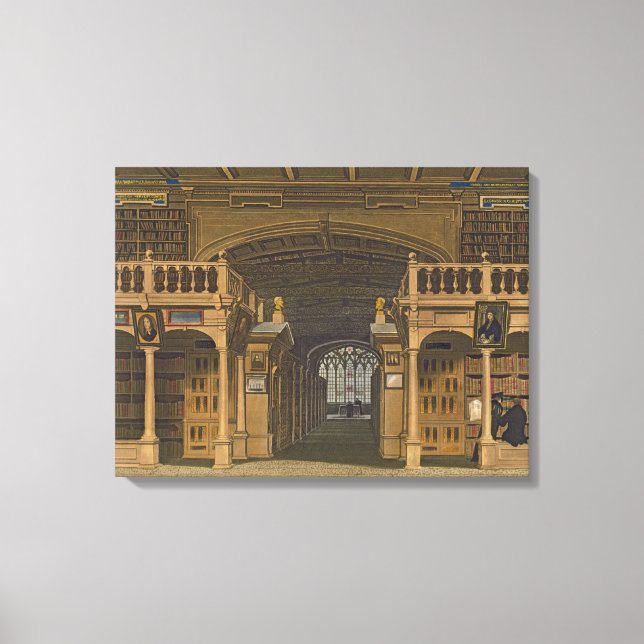Lienzo Interior de la Biblioteca Bodleian, ilustracion de (Anverso)