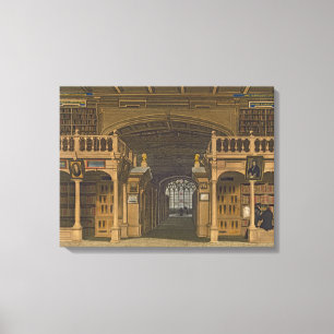 Lienzo Interior de la biblioteca de Bodleian, ilustracion