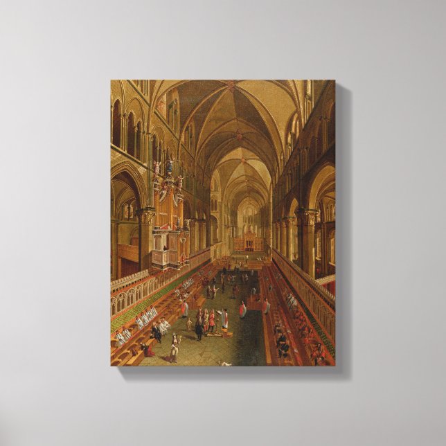 Lienzo Interior de la Catedral de Canterbury, c.1675-1700 (Anverso)