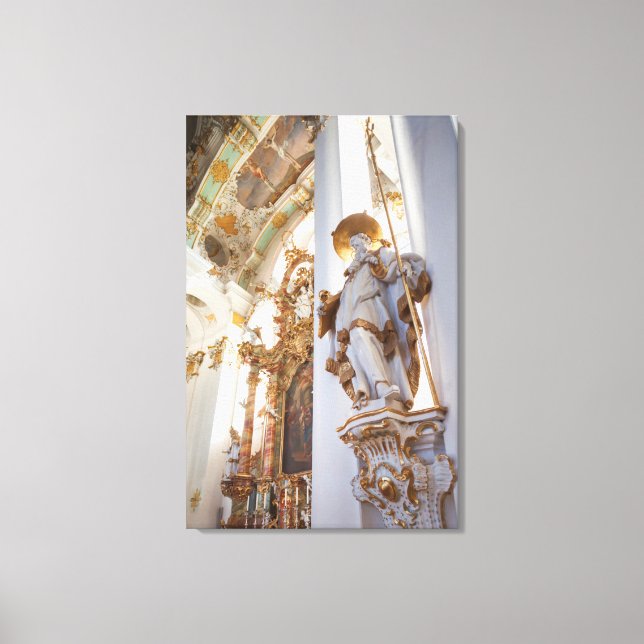 Lienzo Interior de la iglesia bávara rococó (Anverso)