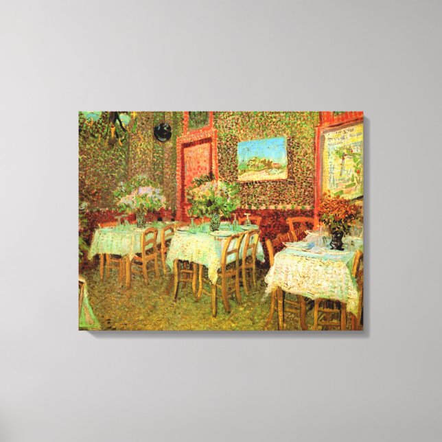 Lienzo Interior de un restaurante de Vincent van Gogh (Anverso)