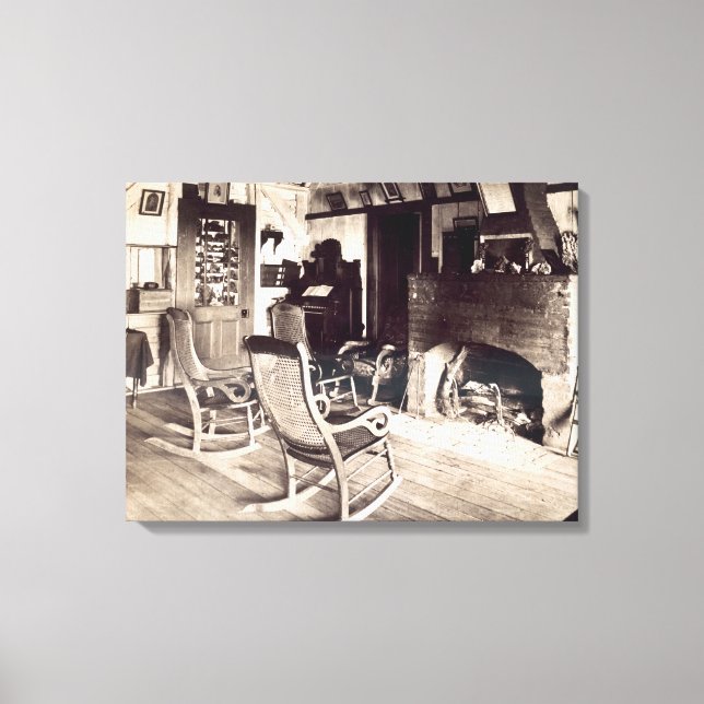 Lienzo Interior de una cabaña americana de madera, años 1 (Anverso)