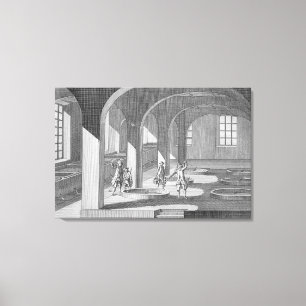Lienzo Interior de una fábrica de jabón, ilustracion pa