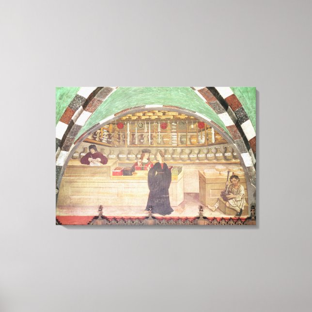 Lienzo Interior de una farmacia (Anverso)