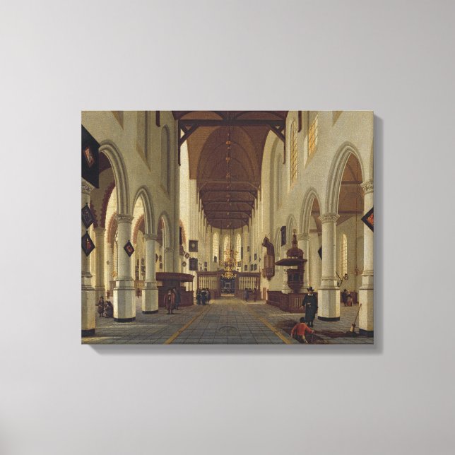 Lienzo Interior del Oude Kerk, Delft, c.1660-70 (Anverso)