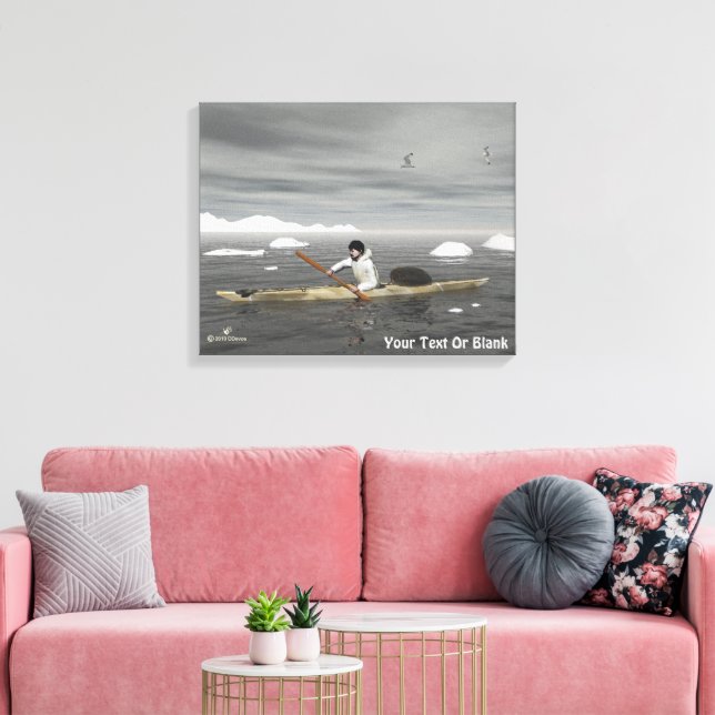 Lienzo Inuit Kayak (Insitu (Sala de estar))