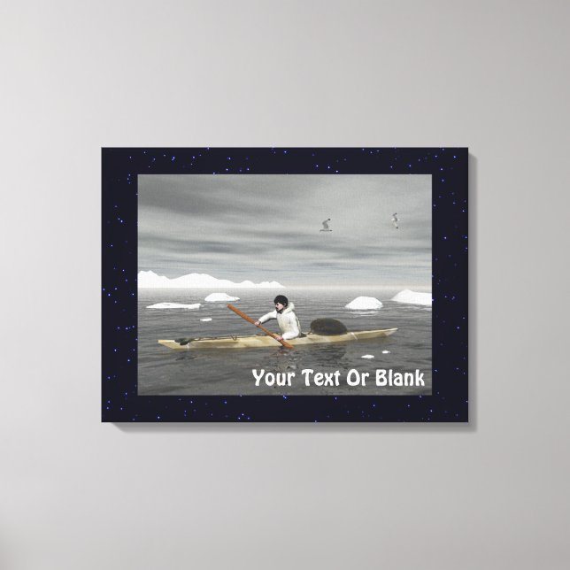 Lienzo Inuit Kayak (Anverso)