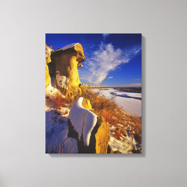 Lienzo Invierno a lo largo del río Missouri cerca (Anverso)