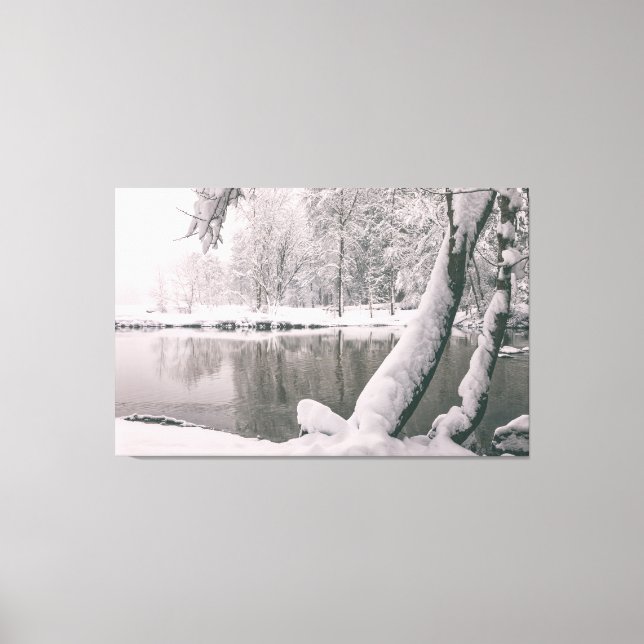 Lienzo Invierno a orillas del río (Anverso)