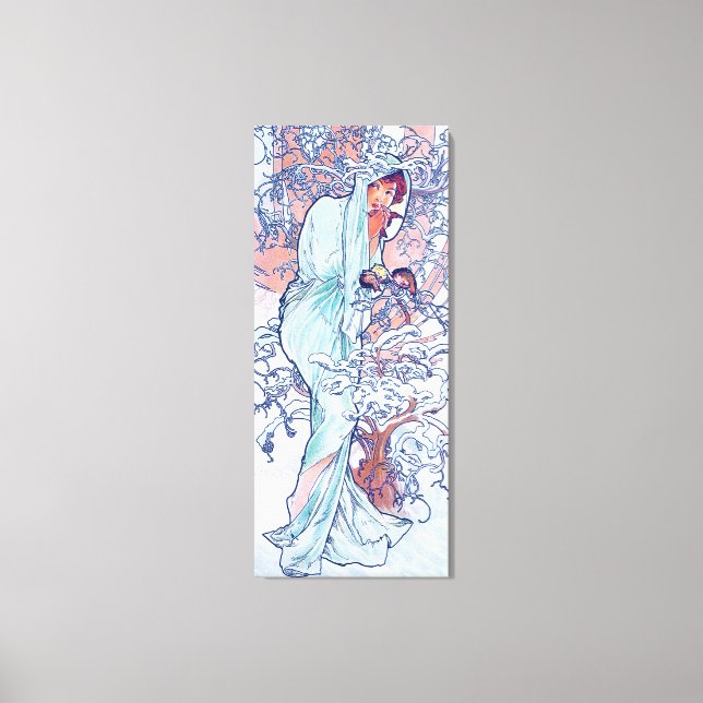 Lienzo Invierno (Cuatro Estaciones), Papel Alphonse Mucha (Anverso)