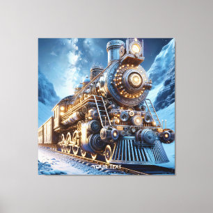 Lienzo Invierno del tren de vapor Fantasy