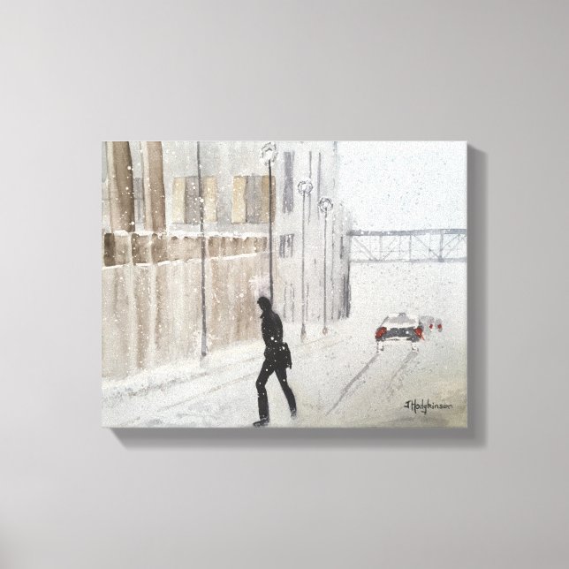 LIENZO INVIERNO EN EL COLOR ACUÁTICO DE LA CIUDAD (Anverso)