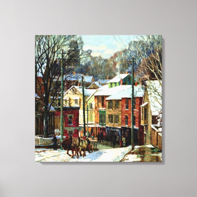 Lienzo Invierno en Gloucester, Massachusetts (Anverso)
