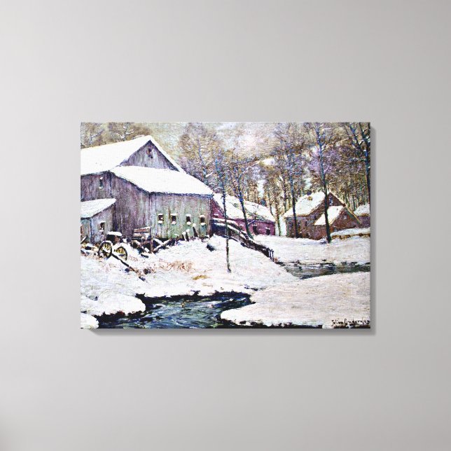 Lienzo Invierno en la granja - pintura de Julian Onderdon (Anverso)