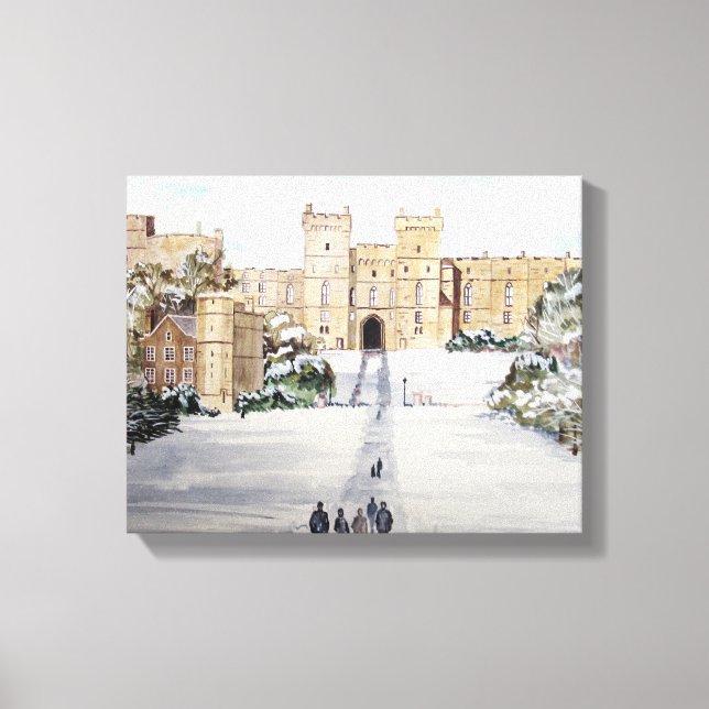 Lienzo Invierno en la pintura del castillo de Windsor (Anverso)