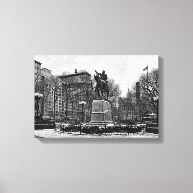 Lienzo Invierno en la Union Square 2001 de Nueva York (Anverso)