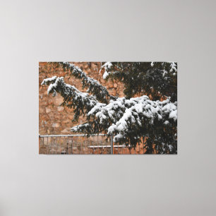 Lienzo Invierno, nieve en los árboles