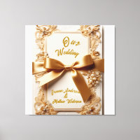 "Invitación de Boda con Motivo Floral Realzado Laz