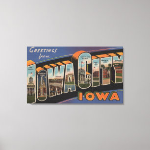 Lienzo Iowa City, Iowa - escenas grandes de la letra