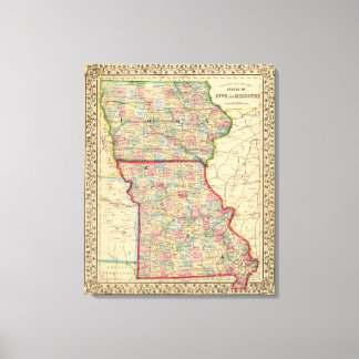 Lienzo Iowa, Mapa de Missouri por Mitchell