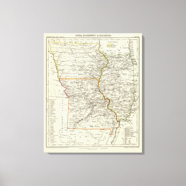 Lienzo Iowa, Missouri e Illinois (Anverso)