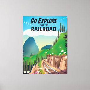 Lienzo Ir Explorar tomar el ferrocarril