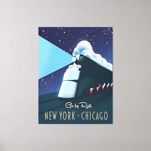 Lienzo "Ir por tren" Nueva York - Chicago (Anverso)