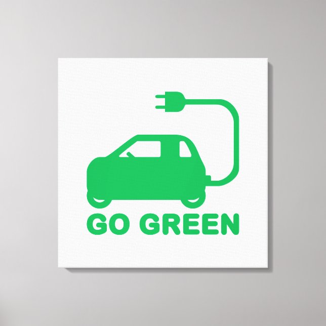 Lienzo Ir Verde ~ Conducir autos eléctricos (Anverso)