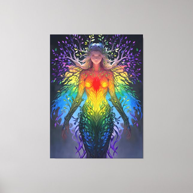 Lienzo “Iridesca” -  Guardiana de los Colores (Anverso)