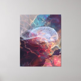 Lienzo Iridescent Brain Nebula Neural Glow Art