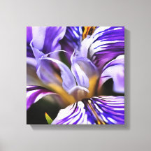 Iris In Violet Lilac and Purple Botanical Art