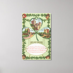 Lienzo Irlanda para siempre - corcho y castillos de