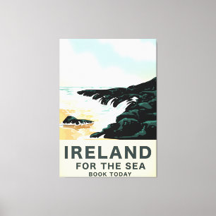 Lienzo Irlanda "Por el Mar" Póster de viaje náutico