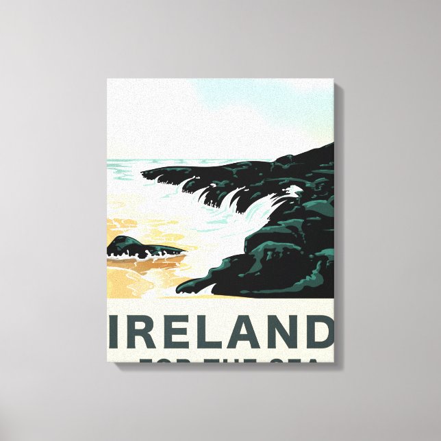 Lienzo Irlanda "Por el Mar" Póster de viaje náutico (Anverso)