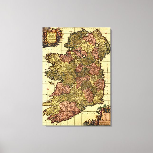 Lienzo IrlandaMapa PanorámicoIrlanda (Anverso)