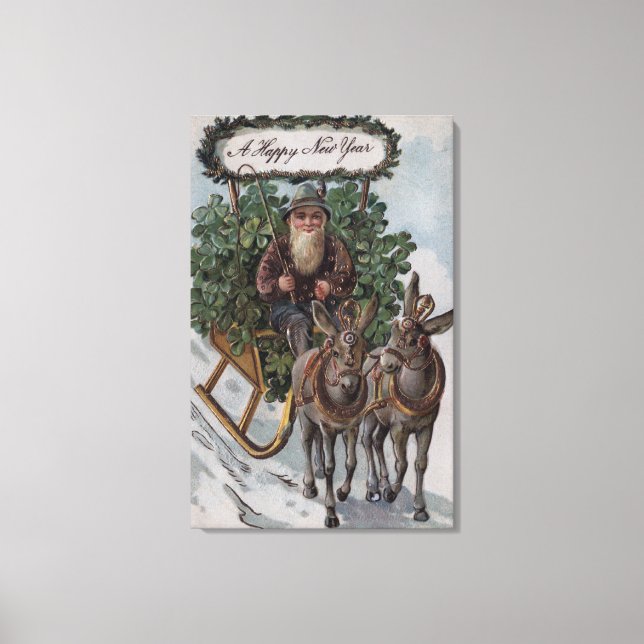 Lienzo Irlandés conduce el Sleigh de los Shamrock (Anverso)