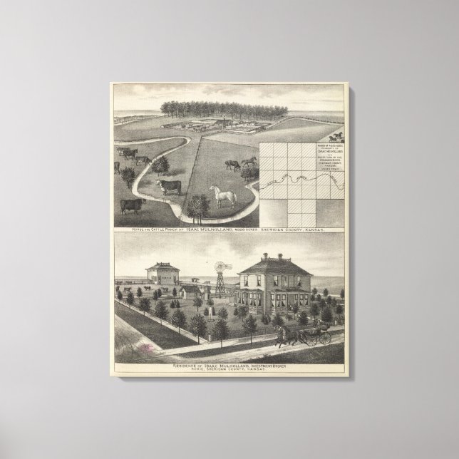 Lienzo Isaac Mulholland Ranch and Residence, Kansas (Anverso)