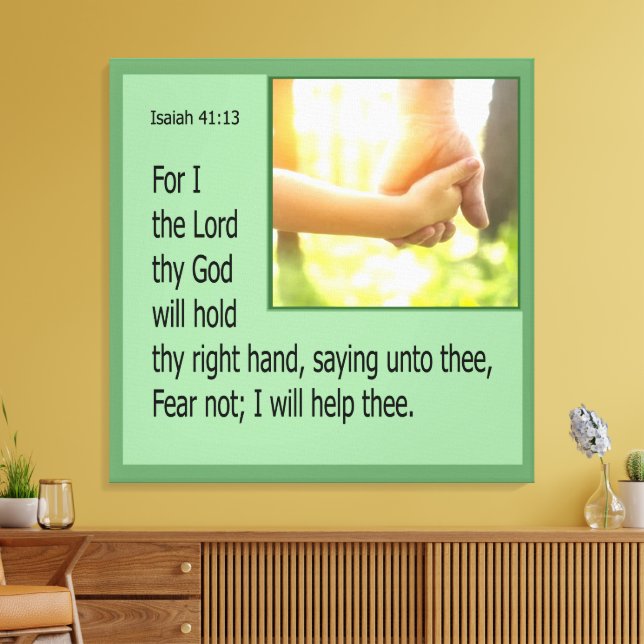 Lienzo Isaiah 41:13 (Insitu (Sala de estar))