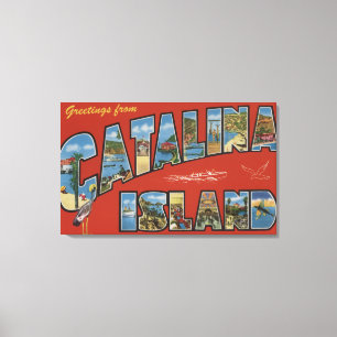 Lienzo Isla Catalina, California - Escena de letras grand