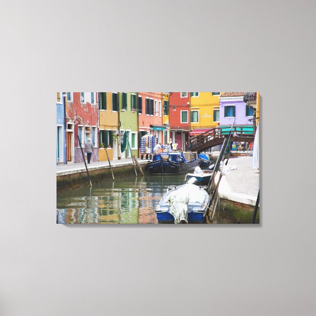 Lienzo Isla de Burano, Burano, Italia. Colorido 2 (Anverso)