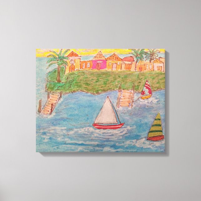Lienzo Isla de los barcos de vela (Anverso)