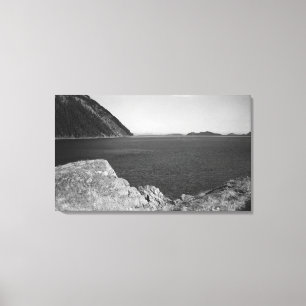 Lienzo Isla de Lummi, WA - visión desde las rocas de