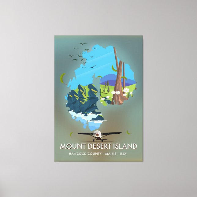 Lienzo Isla del Desierto Monte, Condado de Hancock, Maine (Anverso)