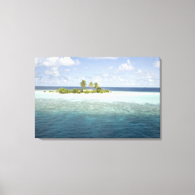 Lienzo Isla Dhiggiri, Atolón de Ari Sur, Maldivas, (Anverso)