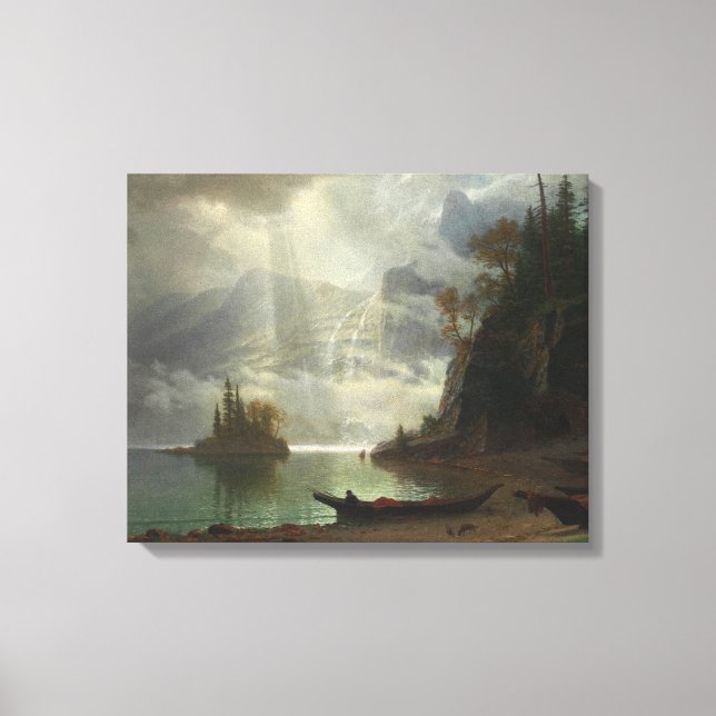 Lienzo Isla en el lago (aceite en lienzo) (Anverso)