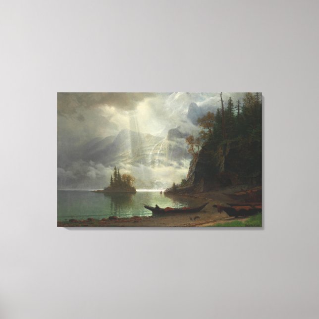 Lienzo Isla en el lago (aceite en lienzo) (Anverso)
