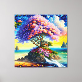 Lienzo Isla escondida en el océano