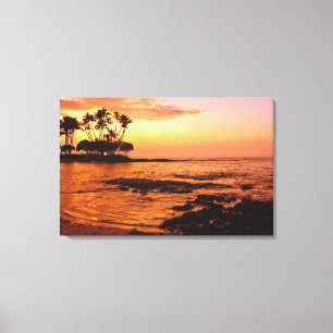 Lienzo Isla Grande, Hawái. Atardecer, Isla Grande Hawái. 