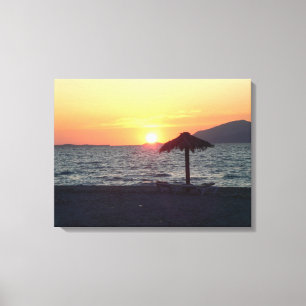 Lienzo Isla KO Grecia Mastichari Beach Sunset Canvas